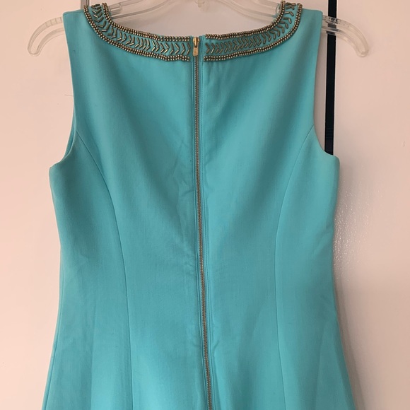 Lilly Pulitzer size 4 Blue and Gold Midi Dress - Picture 5 of 5